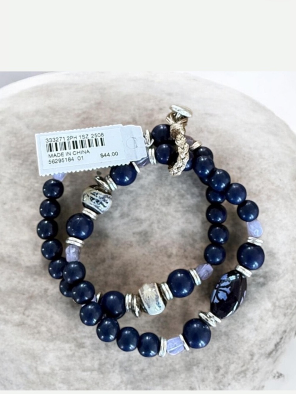 J. Jill • Ceramic Beaded Bracelet • Blue Multi